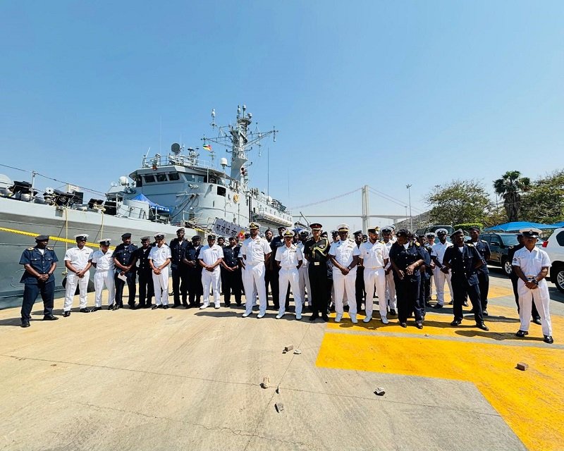 Arrival of Indian Navy’s first training squadron at Maputo