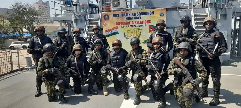 Arrival of Indian Navy’s first training squadron at Maputo