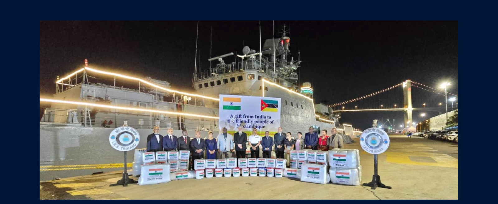 India donated essential relief material and medicine which was received by Hon’ble Health Minister (27 March 2026). Indian Naval Ship Trikand delivered the consignment.