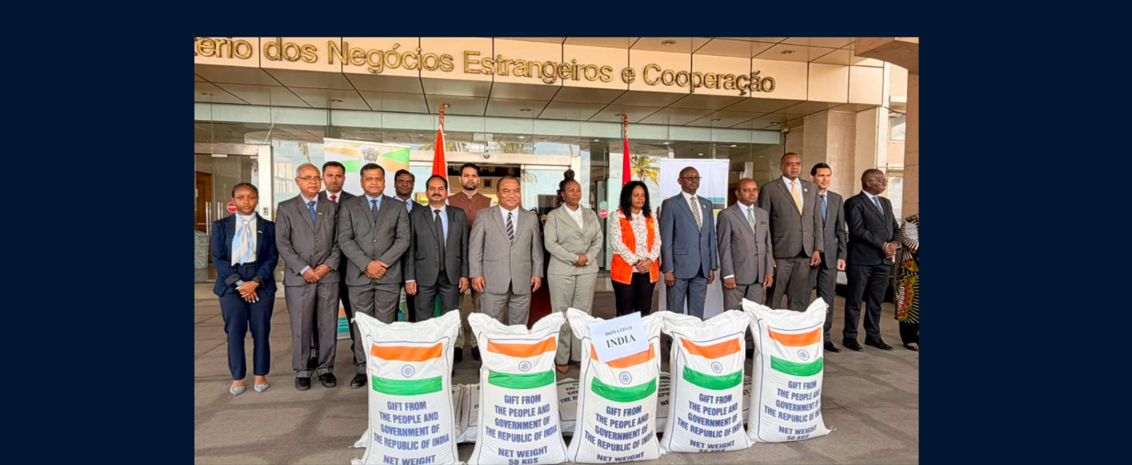 High Commissioner handed over rice consignment to Secretary of State for Foreign Affairs in Maputo (13 July 2026). Following devastating floods in Mozambique, India had decided to donate rice, relief material and medicines, reflecting the enduring spirit of friendship and solidarity between the two countries.