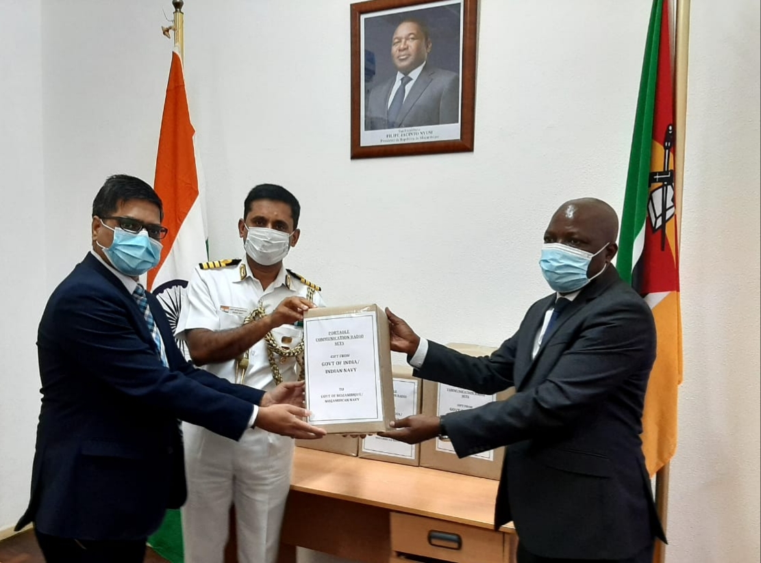 Handing over ceremony of 30 communication sets to the Defence Ministry of Mozambique