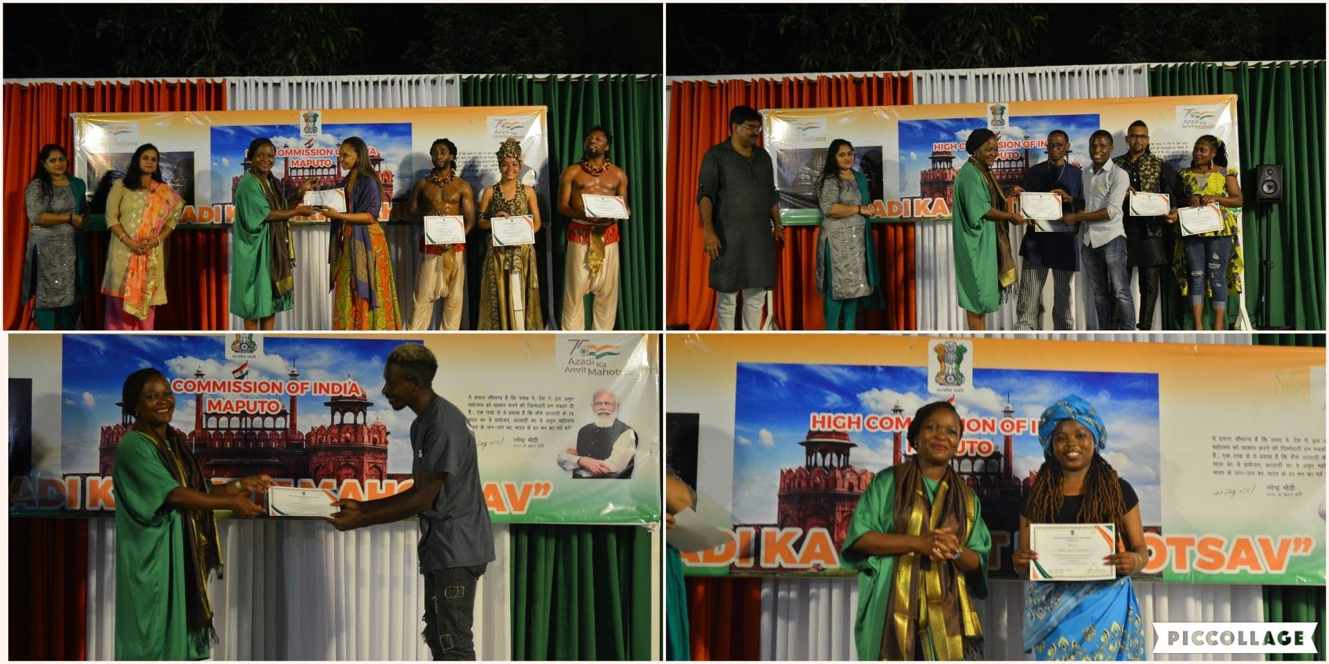 High Commission of India, Maputo commemorates Mozambique Women Day with Mozambican music & dance. High Commissioner felicitates Mozambique's Minister of Culture & Tourism, Ms. Eldevina Materula ( Chief Guest), Ms. Cidalia Oliveira & Ms. Eliza Samuel for their extraordinary accomplishments
