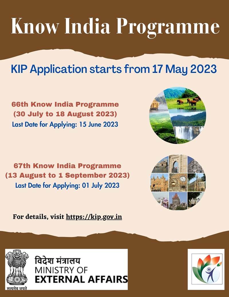  Invitation for online registration for 66th and 67th editions of Know India Programme (KIP)