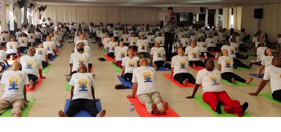Celebrations of 9th International Day of Yoga in Maputo, Mozambique.
